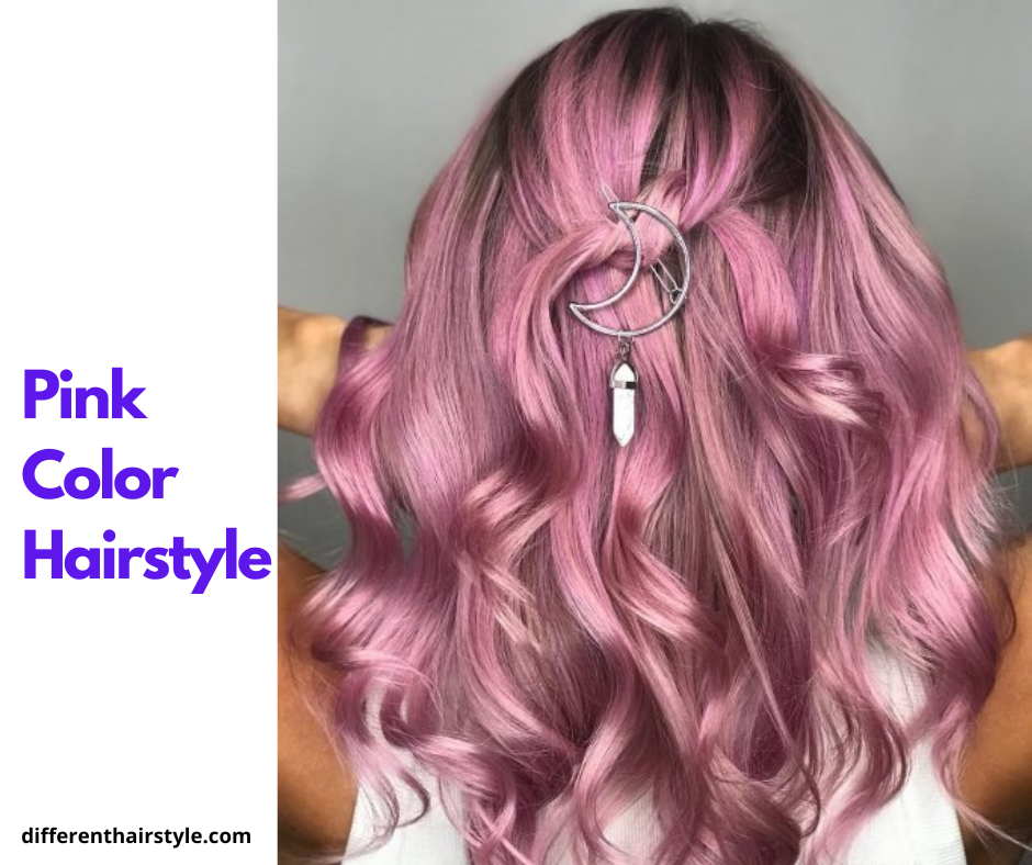 pink color hairstyle